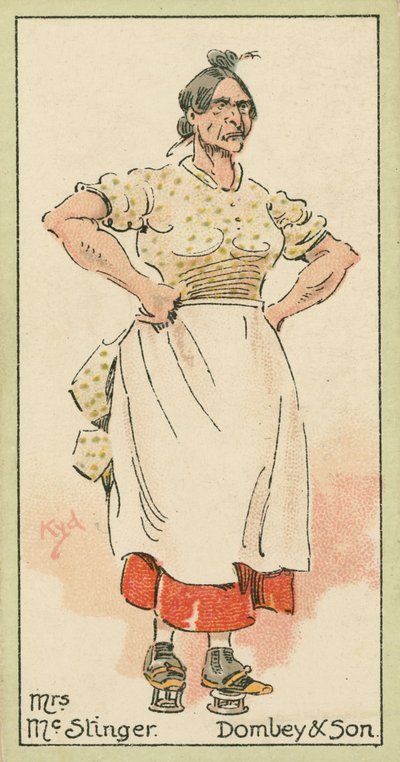 Pani McStinger, Dombey  Son (kolorowa litografia) autorstwa Joseph Clayton (1856-1937) (after) Clarke