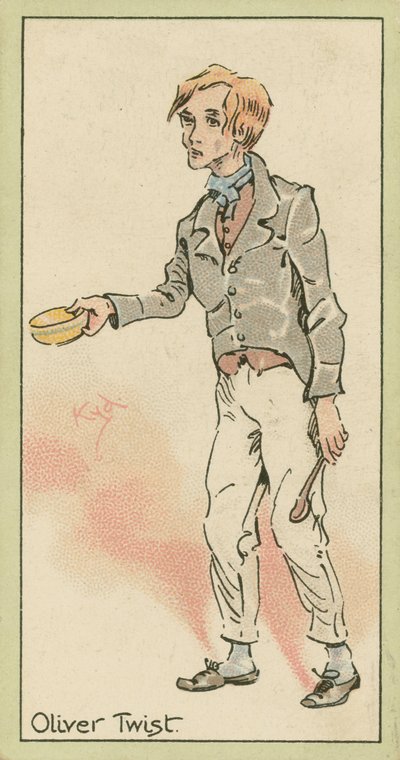 Oliver Twist (kolorowa litografia) autorstwa Joseph Clayton (1856-1937) (after) Clarke