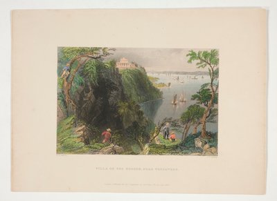 Willa nad rzeką Hudson, niedaleko Weehawken, ilustracja dla Nathaniela Parkera Willisa autorstwa Joseph Clayton Bentley