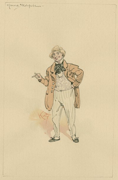 Harold Skimpole, ok. 1920 (pióro i atrament z toaletą na papierze) autorstwa Joseph Clayton Clarke