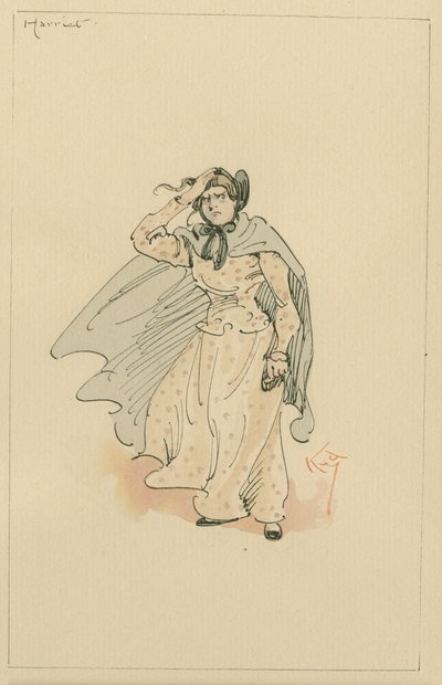 Miss Harriet Carker, ok. 1920 (pióro i atrament z toaletą na papierze) autorstwa Joseph Clayton Clarke