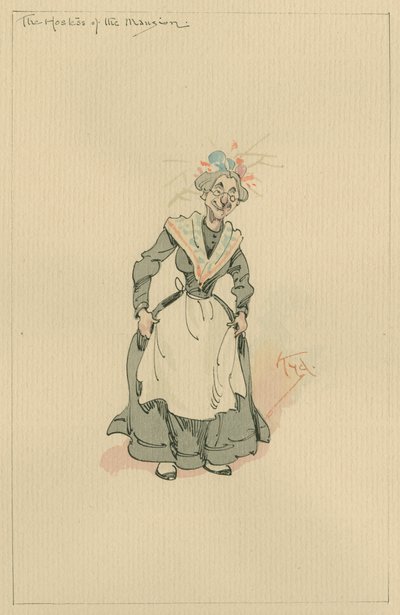 Gospodyni dworu, ok. 1920 (pióro i tusz z wc na papierze) autorstwa Joseph Clayton Clarke