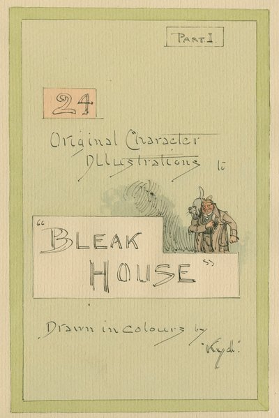 Strona tytułowa, ilustracje do „Ponurego domu”, część 1, ok. 1920 r. (pióro i atrament z toaletą na papierze) autorstwa Joseph Clayton Clarke
