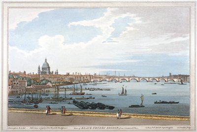 Blackfriars Bridge, Londyn, 1795 autorstwa Joseph Constantine Stadler