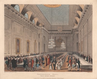 Sala masońska, Great Queen Street autorstwa Joseph Constantine Stadler