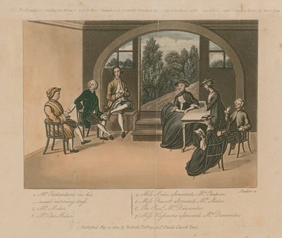 Pan Richardson czytający rękopis Charlesa Grandisona w 1751 r. autorstwa Joseph Constantine Stadler