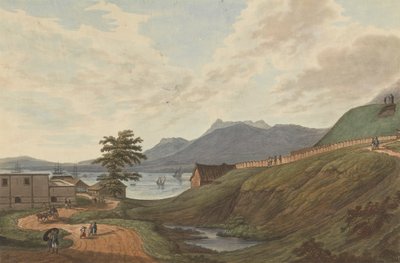 Gąbczasty Lampu Hills Fort Marlborough, Bengkulu, Sumatera, 1799 autorstwa Joseph Constantine Stadler