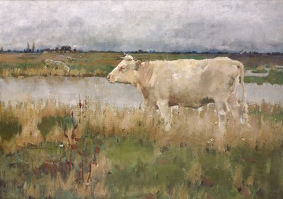 Pastwisko Lincolnshire, c.1882-3 (olej na płótnie) autorstwa Joseph Crawhall