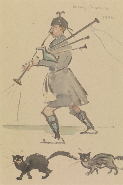 Góral grający na dudach autorstwa Joseph Crawhall