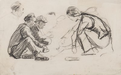 Siedzące postacie autorstwa Joseph Crawhall