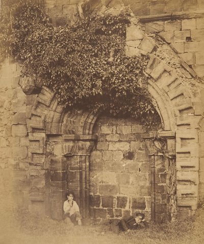 Opactwo Kirkstall. Drzwi od strony północnej, lata 50. XIX wieku. autorstwa Joseph Cundall