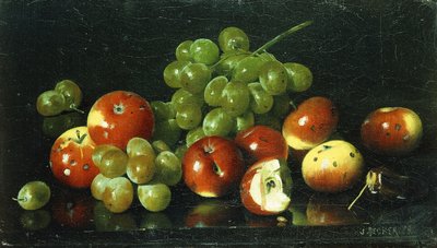 Martwa Natura z Jabłkami i Winogronami, autorstwa Joseph Decker