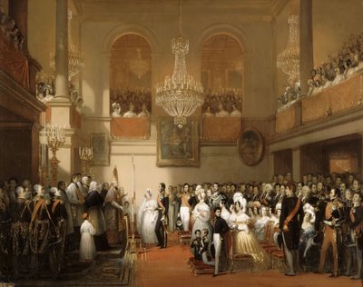 Małżeństwo Leopolda I Belgów i księżniczki Luizy Orleańskiej w Château de Compiègne, Au autorstwa Joseph Desire Court