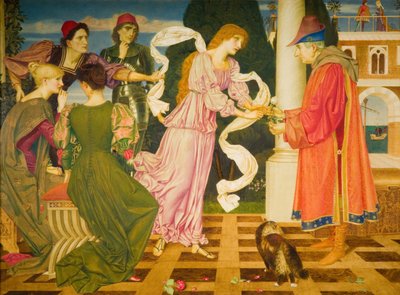Piękność otrzymująca Białą Różę od ojca, 1899. autorstwa Joseph Edward Southall