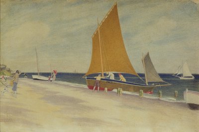 Przyjemności nad morzem, 1925 (wc na papierze) autorstwa Joseph Edward Southall