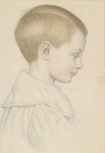 Szkic głowy chłopca, 1906 (ołówek i wc na papierze) autorstwa Joseph Edward Southall