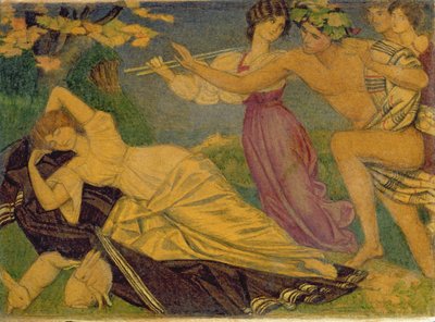 Studium Bachusa i Ariadny, ok. 1912 (wc nad ołówkiem na kartonie) autorstwa Joseph Edward Southall