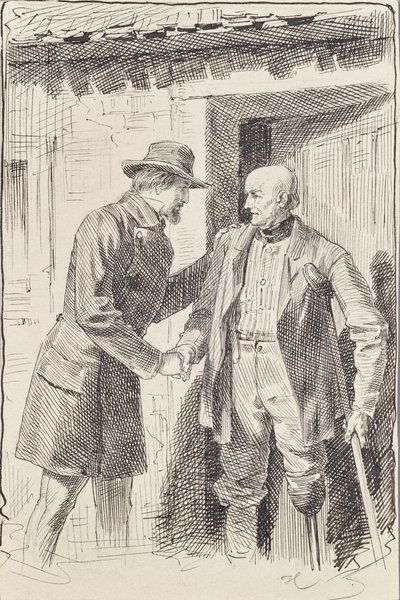 Dwóch mężczyzn, jeden z amputowaną nogą autorstwa Joseph Eugen Hörwarter