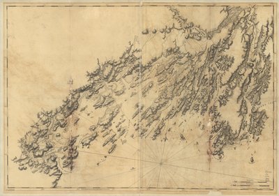 Wybrzeże Maine od Salter Island do Portland Head. autorstwa Joseph F. W. Des Barres