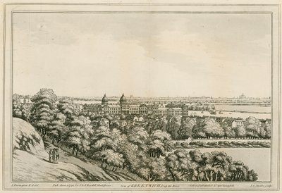 Widok na Greenwich, Londyn i w górę Tamizy autorstwa Joseph Farington
