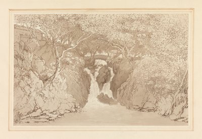 Dolny wodospad Rydal autorstwa Joseph Farington