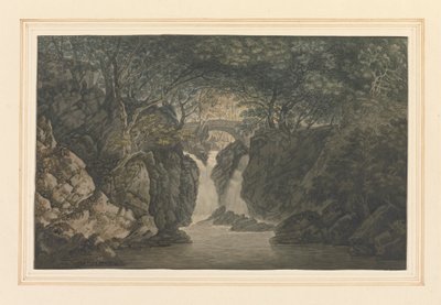 Dolny wodospad Rydal autorstwa Joseph Farington