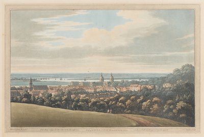 Widok na Greenwich i Down the River, 1795 (akwatinta) autorstwa Joseph Farington