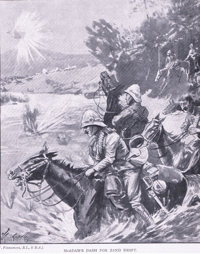 Kreska McAdams dla Zand Drift, z After Pretoria: The Guerilla War wydanej przez Harmsworth Bros Limited, 1901 autorstwa Joseph Finnemore