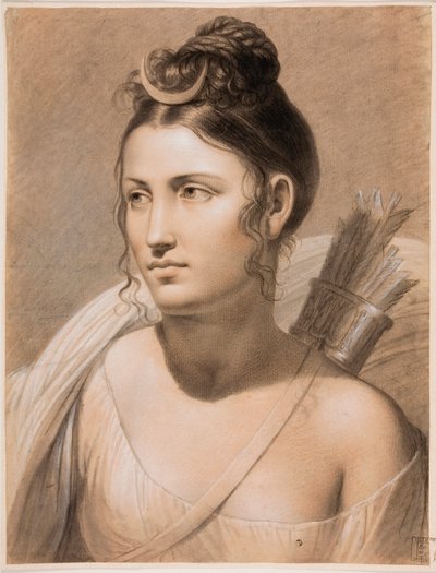 „Diane” (Diana) Pastel Joseph-Francois Ducq (1762-1829) XVIII-wieczne Muzeum Groeninge, Brugia autorstwa Joseph François Ducq
