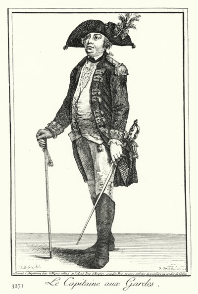 Kapitan gwardii (rycina) autorstwa Joseph Franz von (after) Goez