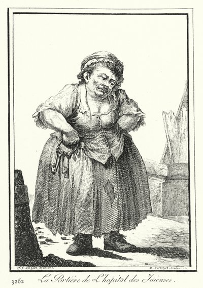 Odźwierny Hopital des Joieuses (rycina) autorstwa Joseph Franz von (after) Goez