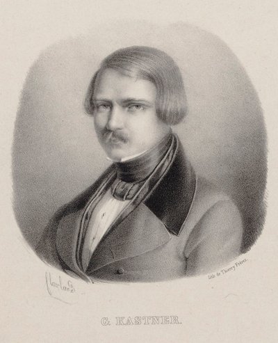 Portret kompozytora Jean-Georgesa Kastnera 1810-1867. autorstwa Joseph Frédéric Flaxland