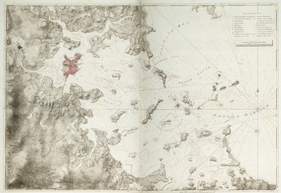 Mapa portu w Bostonie autorstwa Joseph Frederick Wallet DesBarres