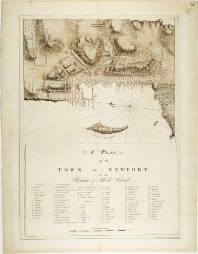 Plan miasta Newport w prowincji Rhode Island autorstwa Joseph Frederick Wallet DesBarres