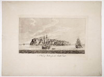 Widok Quebecu z południowego wschodu, ok. 1781 r. (kolorowa rycina) autorstwa Joseph Frederick Wallet DesBarres