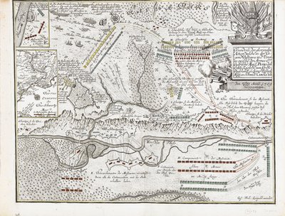 Mapa bitwy pod Połtawą 27 czerwca 1709 r. autorstwa Joseph Friedrich Leopold