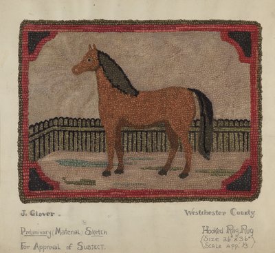 Dywan z haczykiem z koniem autorstwa Joseph Glover