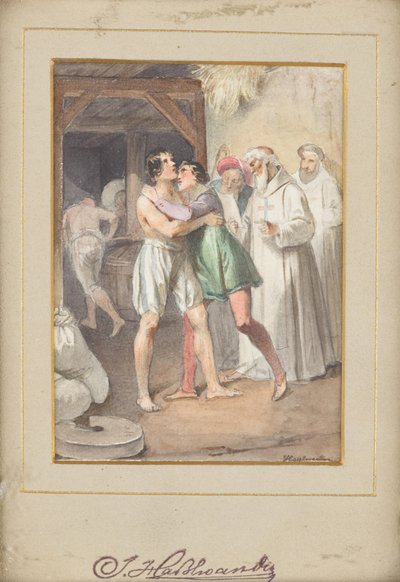 Uwolnienie chrześcijańskich więźniów przez przedstawicieli Zakonu Trynitarskiego autorstwa Joseph Hasslwander