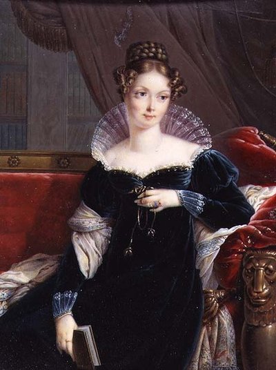 Lady George William Russell trzymająca książkę, ok. 1817 r. autorstwa Joseph Heigel