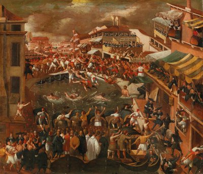 Ponte dei Pugni w Wenecji. autorstwa Joseph Heintz the Younger
