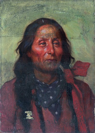 Wódz Krótki Byk (olej na płótnie) autorstwa Joseph Henry Sharp