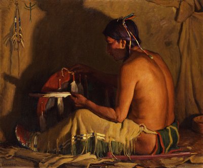 Firelight autorstwa Joseph Henry Sharp