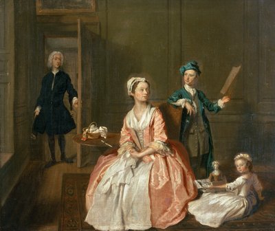 Kawałek do konwersacji, prawdopodobnie z rodziny artysty, ok. 1732-5 autorstwa Joseph Highmore