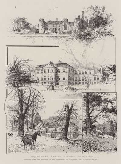 Addington Park, rezydencja arcybiskupów Canterbury, teraz ogłoszona na sprzedaż autorstwa Joseph Holland Tringham