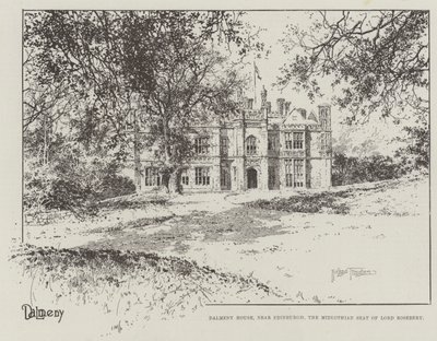 Dalmeny House, niedaleko Edynburga, Midlothian Siedziba Lorda Rosebery autorstwa Joseph Holland Tringham