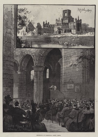 Ponowne otwarcie opactwa Kirkstall w Leeds autorstwa Joseph Holland Tringham