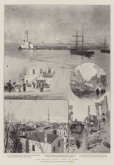Kryzys wschodni, widoki Canea autorstwa Joseph Holland Tringham