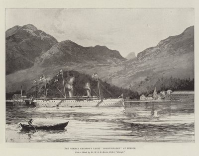 Jacht cesarza niemieckiego Hohenzollern w Bergen autorstwa Joseph Holland Tringham