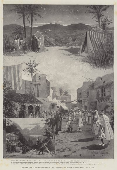 Nowa sztuka w Adelphi Theatre, Boys Together Haddon Chambers i J Comyns Carr autorstwa Joseph Holland Tringham