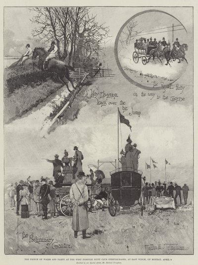 Książę Walii i impreza w West Norfolk Hunt Club Steeplechases w East Winch, w poniedziałek 9 kwietnia autorstwa Joseph Holland Tringham